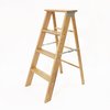 Putnam Rolling Ladder 3 Step Red Oak Step Stool 250 lb. Load Capacity Zinc Plated PL.150-36.RO